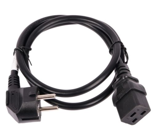 Шнур питания C19-Schuko прямая, 3х1.5, 220В, 16А,черный,  2 метра (LAN-PP19/SH-2.0-BK)