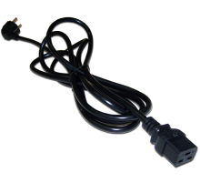 Шнур питания C19-Schuko угловая, 3х1.5, 220В, 16А, черный, 3 метра (LAN-PP19/SHA-3.0-BK)