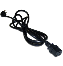 Шнур питания C19-Schuko угловая, 3х1.5, 220В, 16А, черный, 0.5 метра (LAN-PP19/SHA-0.5-BK)