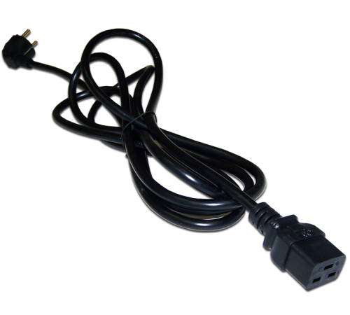 Шнур питания C19-Schuko угловая, 3х1.5, 220В, 16А, черный, 3 метра (LAN-PP19/SHA-3.0-BK)