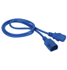 Шнур питания C13-C14, 3х0.75, 220В, 10А, синий, 1 метр (LAN-PP13/14-1.0-BL)
