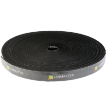 Хомут-липучка LANMASTER шириной 20 мм, 30 м, черный (LAN-VCM30M-BK)
