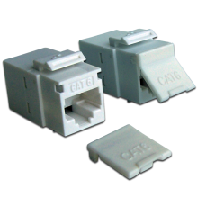 Повторитель портов RJ-45, неэкранированный, кат.6, формата Keystone, белый (LAN-KCP45U6-WH)