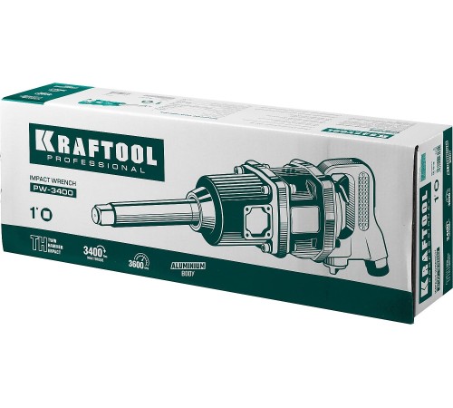 Гайковерт Kraftool PW-3400 312л/мин зеленый/черный