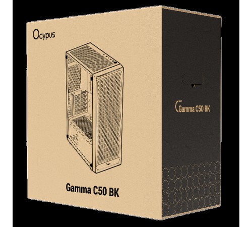 Корпус Ocypus Gamma C50 без БП Black (Gamma-C50-BKG000XX-GL)