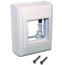 Базовый настенный бокс на 1 модуль Mosaic 45x45, с боковыми стенками, белый (LAN-WA-RMB-F45/B-WH)