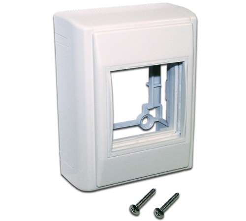 Базовый настенный бокс на 1 модуль Mosaic 45x45, с боковыми стенками, белый (LAN-WA-RMB-F45/B-WH)