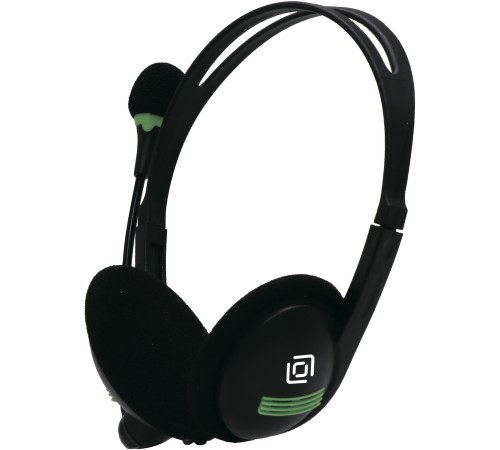 Наушники с микрофоном Оклик HS-M100 черный 1.8м накладные оголовье (1532004)