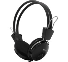 Наушники с микрофоном Оклик HS-M200 черный 1.8м накладные оголовье (1532011)