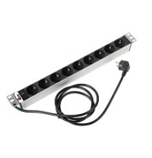 Блок розеток Rem-16 с инд., 9 Schuko, 16 A, алюм., 19", шнур 3 м (R-16-9S-I-440-3)