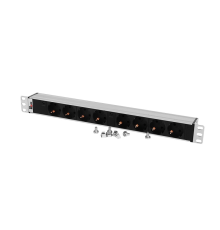 Блок розеток Rem-32 с инд., 8 Schuko, 32A, алюм., 19", колодка (R-32-8S-I-440-K)