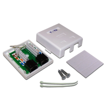 Настенная розетка, 2 порта RJ-45 категории 6, UTP, белая (TWT-SM2-4545/6-WH)