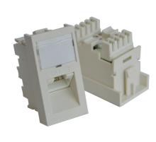 Вставка RJ-45 UTP Cat.5E, 22.5x45 мм угловая, с маркировкой, белая (TWT-SIP-RJ45/A-WH)