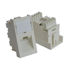 Вставка RJ-45 UTP Cat.5E, 22.5x45 мм угловая, с маркировкой, белая (TWT-SIP-RJ45/A-WH)