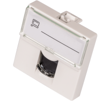 Вставка Mosaic 45x45, RJ-45 UTP, кат.6, со шторкой и увеличенным окном маркировки, белая (LAN-SIP-23U6-WH)