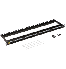 Патч-панель LANMASTER компактная 24 порта, UTP, кат.6, 0.5U (LAN-PPC24U6)