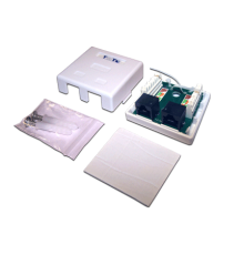 Настенная розетка, 2 порта RJ-45 категории 6, STP, белая (TWT-SM2-4545/S6-WH)