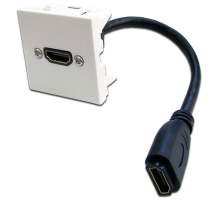 Вставка Mosaic 45x45 с адаптером HDMI с удлинителем, мама-мама, белая (LAN-SIP-23HDMI-WH)