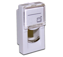 Вставка 22.5x45 на 1 модуль, со шторкой и увеличенным окном маркировки, белая (LAN-SIP-22L-WH)