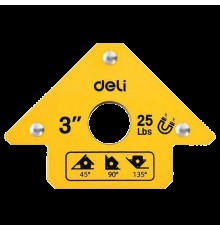 Угольник-фиксатор магнитный для сварки Deli DL-HDW25 макс. усилие 11кг, углы 45,90,135 град., размер 118х83х15мм, вес 320гр.