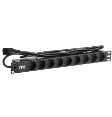 ITK PDU 9 розеток нем. ст, 1U, шнур 2м вилка С14 ПВХ чер (PH22-9D2-P)
