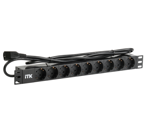 ITK PDU 9 розеток нем. ст, 1U, шнур 2м вилка С14 ПВХ чер (PH22-9D2-P) ITK PDU 9 розеток нем. ст, 1U, шнур 2м вилка С14 ПВХ чер (PH22-9D2-P)