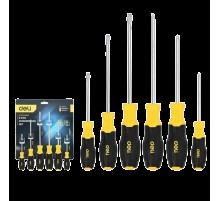 Набор отверток Deli DL630006N 6шт SL5x75 + SL5x100 + SL6x150 + PH1x75 + PH1x100 + PH2x150 сталь Cr-V, двухкомпонентная прорезиненная рукоять
