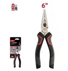 Шарнирно-губцевый инструмент Deli Удлиненные плоскогубцы Deli DL0103 160мм, Cr-V, эксцентриковый шарнир, антикоррозийное покрытие, трехкомпонентная прорезиненная рукоять