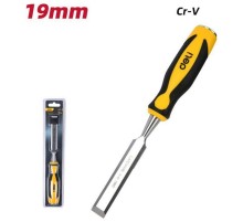 Стамеска плоская Deli DL6219-E1 ширина 19мм, длина 140мм, CrV, прорезиненная рукоять