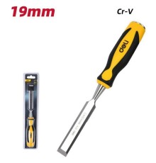 Стамеска плоская Deli DL6219-E1 ширина 19мм, длина 140мм, CrV, прорезиненная рукоять