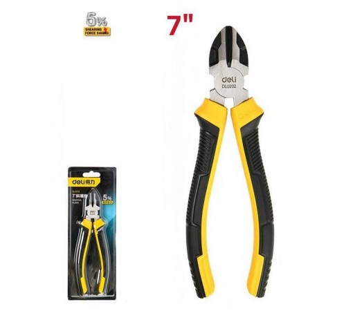 Диагональные бокорезы Deli DL0202  180мм, двухкомпонентная прорезиненная рукоять