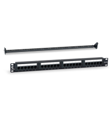 Cabeus PL-24-Cat.5e-Dual IDC Патч-панель 19" (1U), 24 порта RJ-45, категория 5e, Dual IDC, с задним кабельным организатором (PL-24-Cat.5e-Dual)