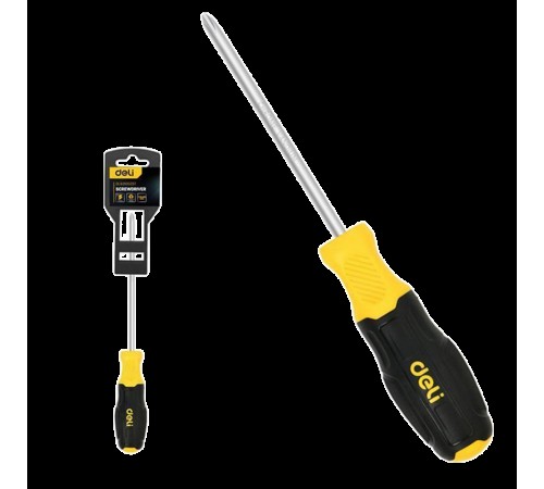 Отвертка Torx Deli DL6310025T T25x100мм сталь Cr-V, двухкомпонентная прорезиненная рукоять