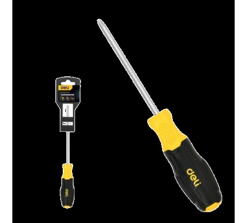 Отвертка Torx Deli DL6310020T T20x100мм сталь Cr-V, двухкомпонентная прорезиненная рукоять