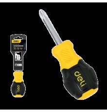 Крестовая отвертка Deli DL636038N PH2x38мм сталь Cr-V, двухкомпонентная прорезиненная рукоять