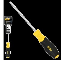 Крестовая отвертка Deli DL633150N PH0x150мм сталь Cr-V, двухкомпонентная прорезиненная рукоять