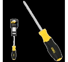 Отвертка Pozidriv Deli DL631001P PZ1x75мм сталь Cr-V, двухкомпонентная прорезиненная рукоять