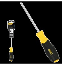 Отвертка Pozidriv Deli DL631001P PZ1x75мм сталь Cr-V, двухкомпонентная прорезиненная рукоять