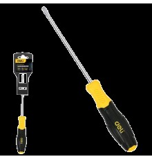 Шлицевая отвертка Deli DL6361251N 6х125мм сталь Cr-V, двухкомпонентная прорезиненная рукоять