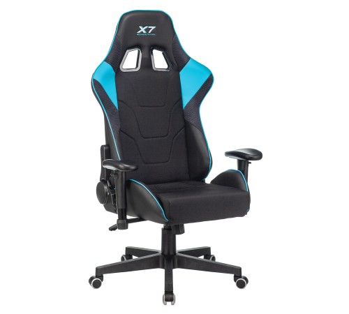 Кресло игровое A4Tech X7 GG-1100 черный/голубой текстиль/эко.кожа крестовина пластик
