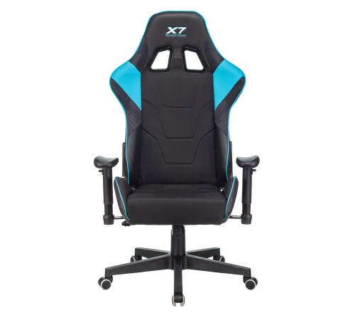 Кресло игровое A4Tech X7 GG-1100 черный/голубой текстиль/эко.кожа крестовина пластик