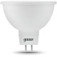 Лампа светодиодная Gauss Black 7Вт цок.:GU5.3 рефлектор 220B 3000K св.свеч.бел.теп. MR16 (упак.:10шт) (101505107)