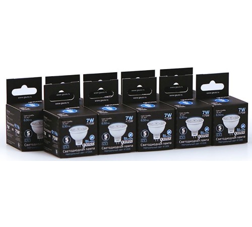 Лампа светодиодная Gauss Black 7Вт цок.:GU5.3 рефлектор 220B 4100K св.свеч.бел.ней. MR16 (упак.:10шт) (101505207) Лампа светодиодная Gauss Black 7Вт цок.:GU5.3 рефлектор 220B 4100K св.свеч.бел.ней. MR16 (упак.:10шт) (101505207)