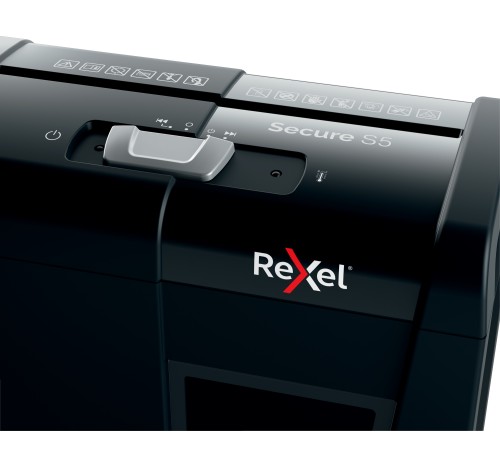 Шредер Rexel Secure S5 EU черный (секр.Р-2)/ленты/5лист./10лтр./скрепки/скобы Шредер Rexel Secure S5 EU черный (секр.Р-2)/ленты/5лист./10лтр./скрепки/скобы
