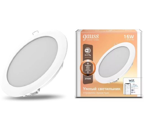 Умный светильник Gauss IoT Smart Home потолоч. белый (2020122) Умный светильник Gauss IoT Smart Home потолоч. белый (2020122)