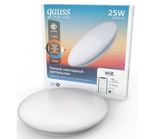 Умный светильник Gauss IoT Smart Home настенно-потолочный белый (2050112) Умный светильник Gauss IoT Smart Home настенно-потолочный белый (2050112)