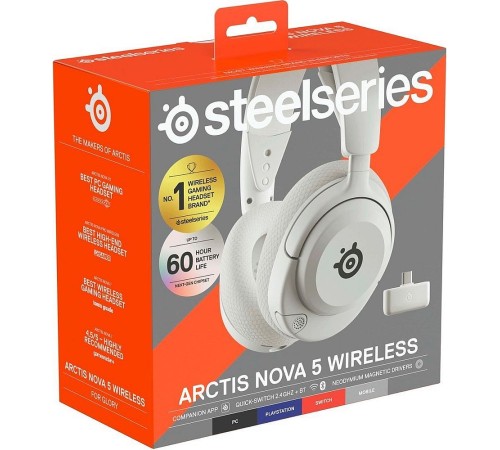 Наушники SteelSeries Arctis Nova 5 Wireless White Наушники SteelSeries Arctis Nova 5 Wireless White