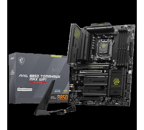 Материнская плата MSI MAG B850 TOMAHAWK MAX WIFI  SocketAM5 AMD B850 4xDDR5 ATX AC`97 8ch(7.1) 5Gigabit RAID+HDMI
