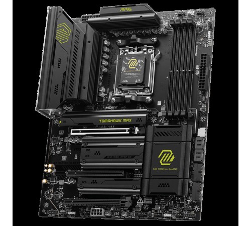 Материнская плата MSI MAG B850 TOMAHAWK MAX WIFI  SocketAM5 AMD B850 4xDDR5 ATX AC`97 8ch(7.1) 5Gigabit RAID+HDMI