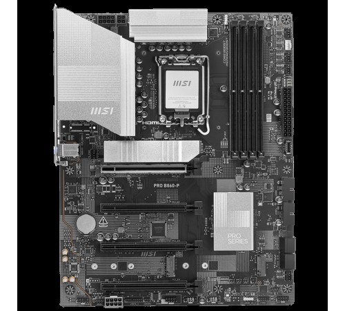 Материнская плата MSI PRO B860-P B860, LGA1851, 4*DDR5, 4*PCIEx16, 3*M.2, 1*TypeC, 2*USB3.2Gen2, 6*USB3.2Gen1, 8*USB2.0, 4*SATA3.0, 5G, Type-C DP, DP, HDMI, ATX, RTL